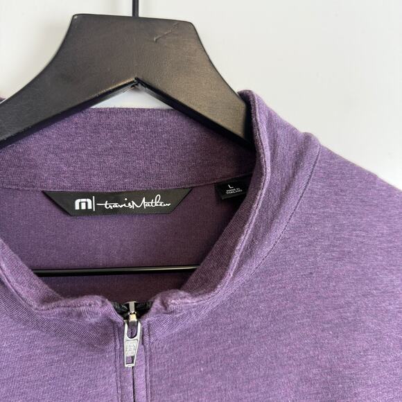 Travis Mathew Mens 1/2 Zip Pioneer Stretch Pullover Sweater Purple - L - Picture 3 of 9